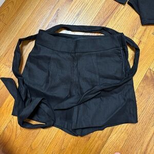 Express - Midi High Rise Linen/Polyester Black Shorts, Size 00